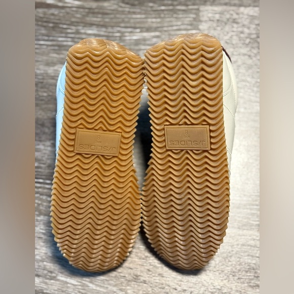 J Slides‎ NYC Lyla Sneakers Beige Leather Hook and Loop Gum Sole NEW NWOB - Picture 8 of 12